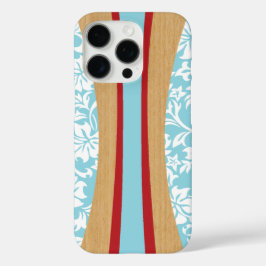 Laniakea Hawaiian Faux Wood Surfboard in Aqua iPhone 16 Pro Hoesje