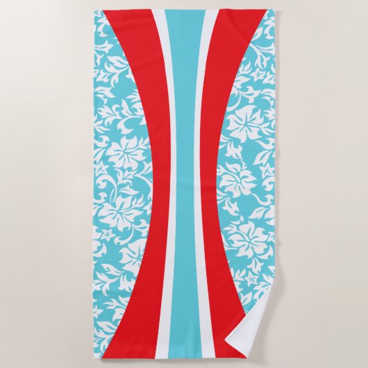Laniakea Hawaiian Striped Surfboard - Aqua Strandlaken (Voorkant)