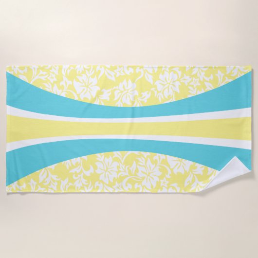 Laniakea Hawaiian Striped Surfboard - Lemon Yellow Strandlaken (Voorkant)