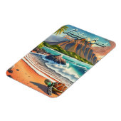 Laniakea Oahu Hawaii tropische waterverf kleurrijk Magneet (Linkerzijde)