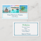 Lanikai Beach Hawaii Palm Tree Seal Tropical Visitekaartje (Voorkant / Achterkant)