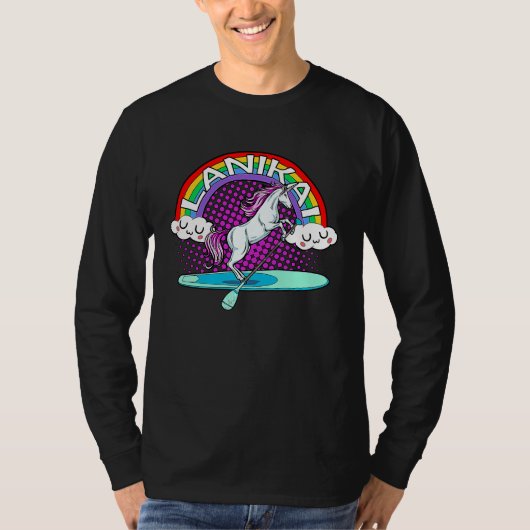 Lanikai Beach Hawaii Rainbow Unicorn Paddle Board  T-shirt (Voorkant)