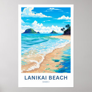 Lanikai Beach Hawaii Reisprint Poster