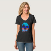 Lanikai Beach Hawaii Retro Tropical Palm Trees vac T-shirt (Voorkant volledig)