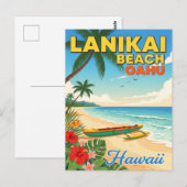 Lanikai Beach, Hawaii - Tropische kano Briefkaart (Voorkant / Achterkant)