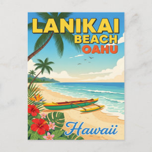 Lanikai Beach, Hawaii - Tropische kano Briefkaart