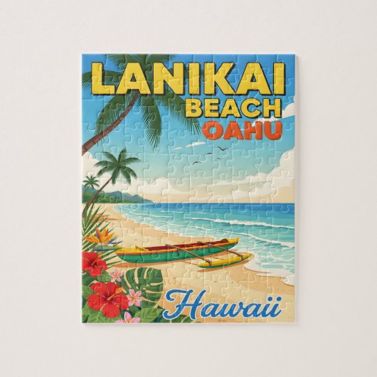 Lanikai Beach, Hawaii - Tropische kano Legpuzzel (Verticaal)