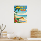 Lanikai Beach, Hawaii - Tropische kano Poster (Keuken)
