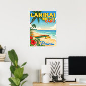 Lanikai Beach, Hawaii - Tropische kano Poster (Thuiskantoor)