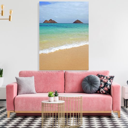 Lanikai Mokuluas Canvas Afdruk (Insitu (Woonkamer))
