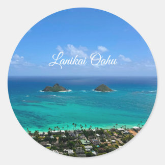 Lanikai Oahu  Ronde Sticker