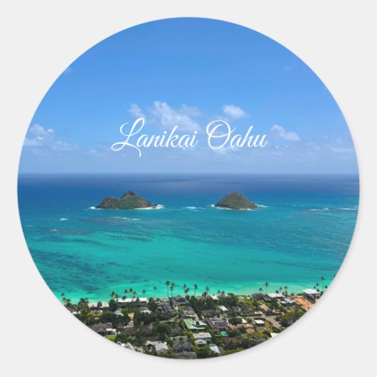 Lanikai Oahu  Ronde Sticker (Voorkant)