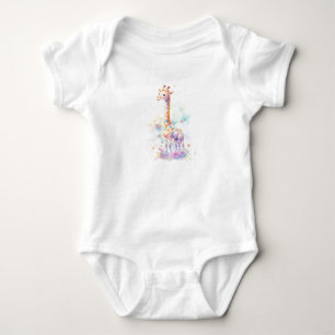 Lanky Baby Giraffe, Zoo Animals, Safari Animals Romper
