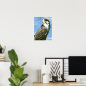 Lanner Falcon neergestreken Poster (Thuiskantoor)