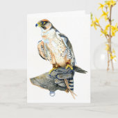 Lanner falcon verjaardag Kaart (Gele Bloem)