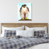 Lanner Falcon Waterverf schilderen Canvas Afdruk (Insitu (Slaapkamer))