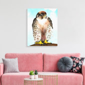 Lanner Falcon Waterverf schilderen Canvas Afdruk (Insitu (Woonkamer))