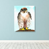 Lanner Falcon Waterverf schilderen Canvas Afdruk (Insitu (Houten vloer))