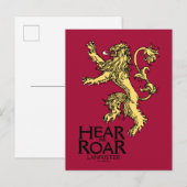 Lannister Sigil - Verhoor me auto Briefkaart (Voorkant / Achterkant)