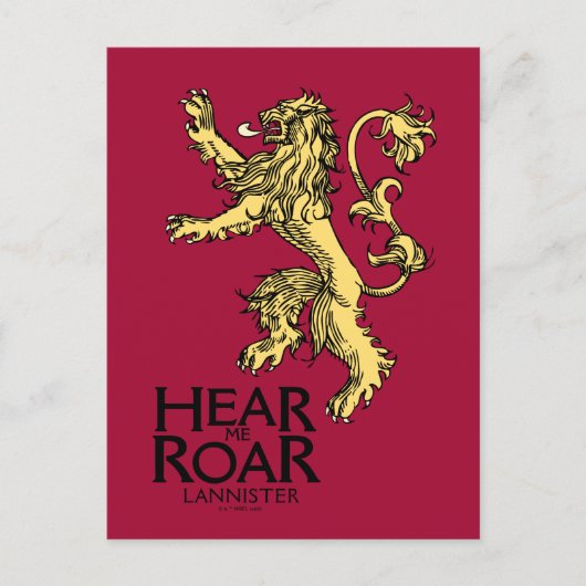 Lannister Sigil - Verhoor me auto Briefkaart (Voorkant)