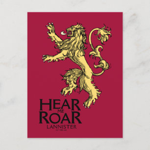 Lannister Sigil - Verhoor me auto Briefkaart
