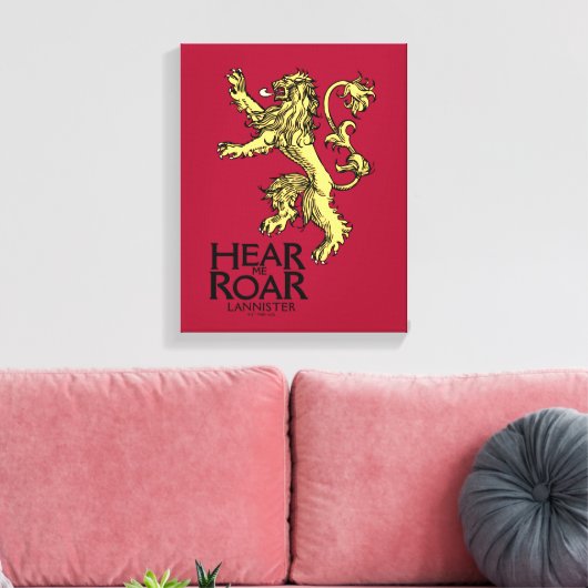 Lannister Sigil - Verhoor me auto Canvas Afdruk (Insitu (Woonkamer))