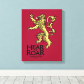 Lannister Sigil - Verhoor me auto Canvas Afdruk (Insitu (Houten vloer))