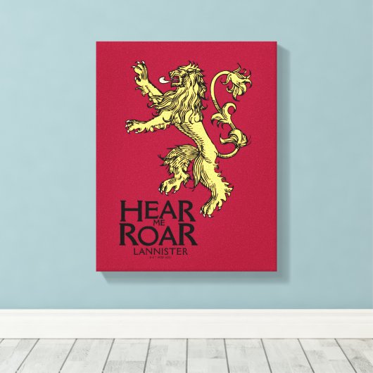 Lannister Sigil - Verhoor me auto Canvas Afdruk (Insitu (Houten vloer))