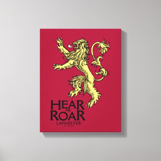 Lannister Sigil - Verhoor me auto Canvas Afdruk (Voorkant)