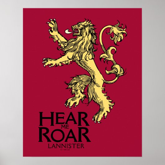 Lannister Sigil - Verhoor me auto Poster (Voorkant)