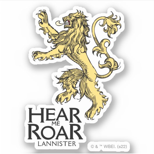 Lannister Sigil - Verhoor me auto Sticker (Voorkant)