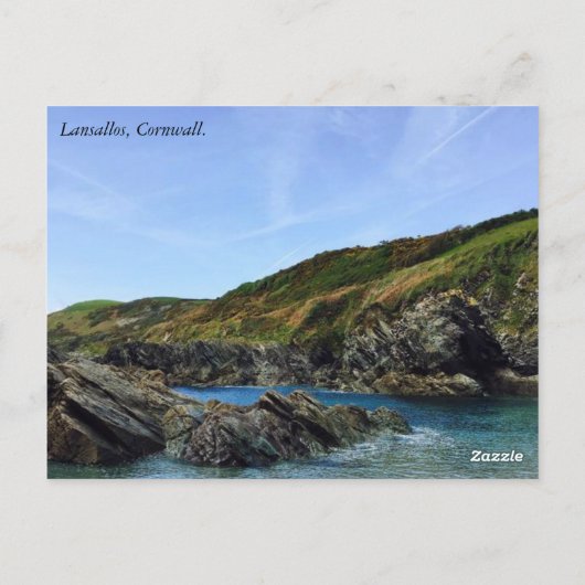 Lansallos Beach, Cornwall. Briefkaart (Achterkant)