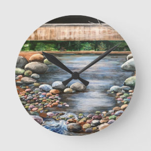 Lanscape The Brook Handbeschilderde originele kuns Ronde Klok