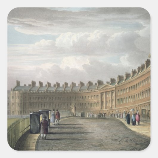 Lansdown Crescent, Bath, 1820 Vierkante Sticker (Voorkant)