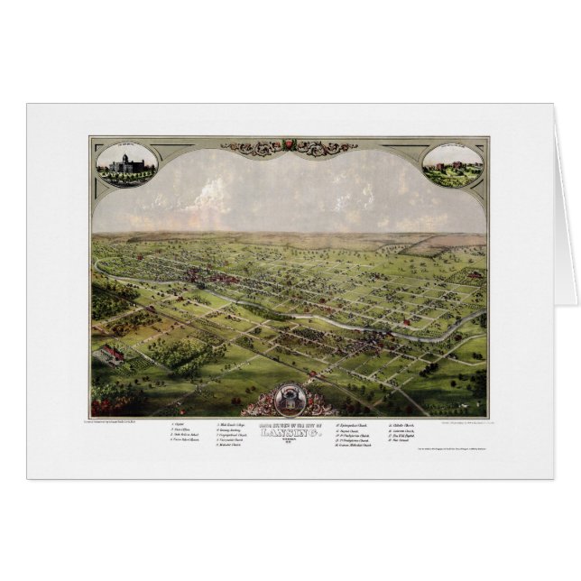 Lansing, MI Panorama Map - 1866 (Voorkant Horizontaal)