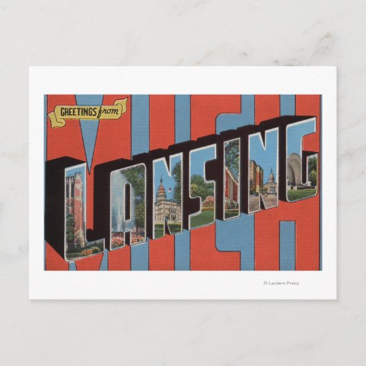 Lansing, Michigan - Large Letter Scenes 2 Briefkaart (Voorkant)