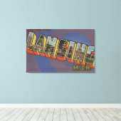 Lansing, Michigan - Large Letter Scenes 2 Canvas Afdruk (Insitu (Houten vloer))