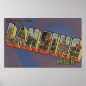 Lansing, Michigan - Large Letter Scenes 2 Poster (Voorkant)