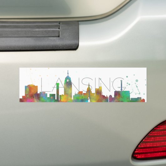 LANSING, MICHIGAN SKYLINE BUMPERSTICKER (Op auto)