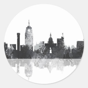 LANSING, MICHIGAN SKYLINE RONDE STICKER