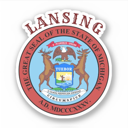 Lansing, Michigan Sticker (Voorkant)