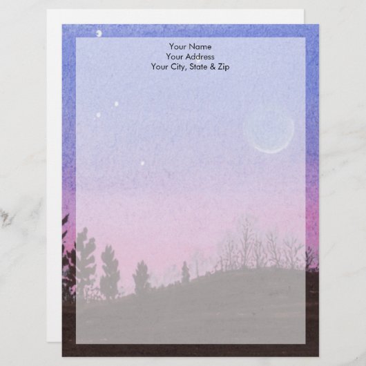 Lansing Moon en Stars Briefhoofd Ontwerp (Voorkant / Achterkant)