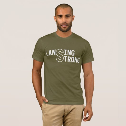 LANSING STRONG / ORKAAN HELENE (wit ontwerp) T-shirt (Voorkant volledig)