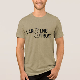 LANSING STRONG / ORKAAN HELENE (zwart ontwerp) Tri-Blend Shirt