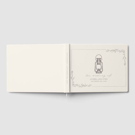 Lantaarn Amethyst Rustic Wedding Gastenboek (Volledig)