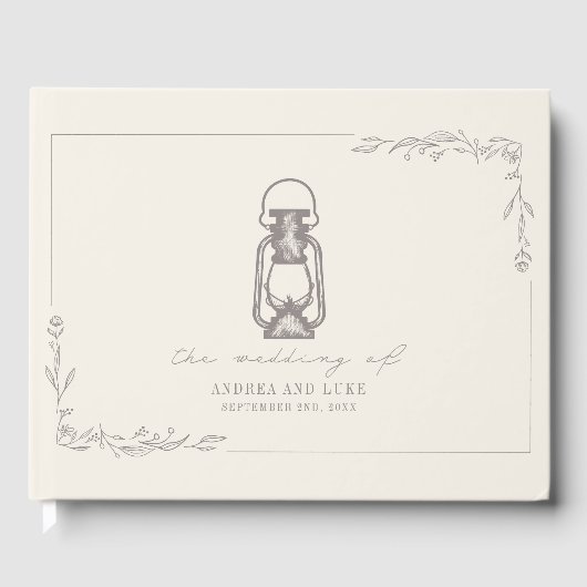  Lantaarn Amethyst Rustic Wedding Gastenboek (Voorkant)