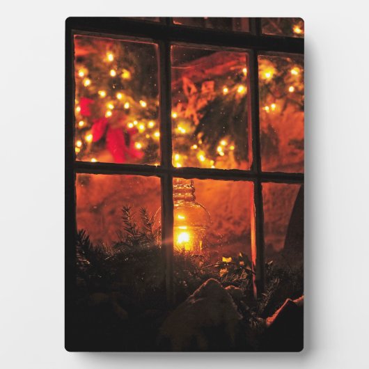 Lantaarn bij nacht fotoplaat (voorkant)