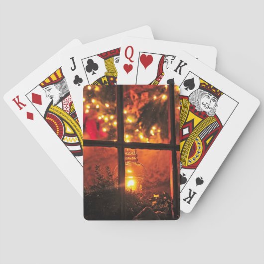 Lantaarn bij nacht pokerkaarten (Achterkant)