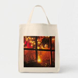Lantaarn bij nacht tote bag