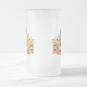 Lantaarn, Blauwe Vogel en Zonnebloemen Matglas Bierpul (Center)